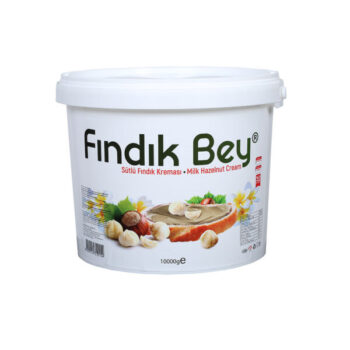 10 kilogramlık büyük kovada Findik Bey markalı sütlü fındık kreması