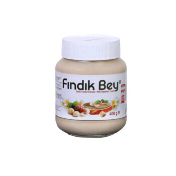 400 gramlık kavanoz içinde Findik Bey markalı sütlü fındık kreması