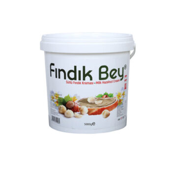 5 kilogramlık büyük kovada Findik Bey markalı sütlü fındık kreması
