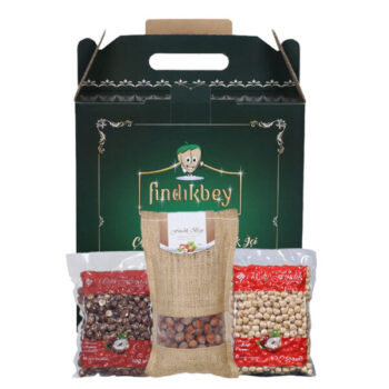 Şık bir şekilde paketlenmiş Findik Bey markalı hediyelik fındık paketi